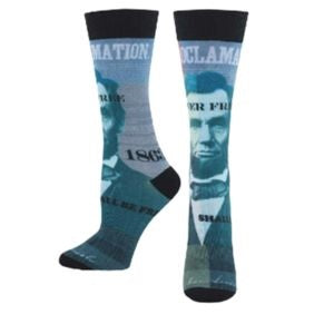 Blue Honest Abe Novelty Socks