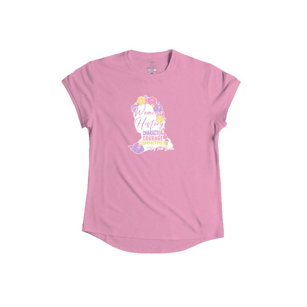 Pink Moisture-Wicking Women's History Youth T-Shirt