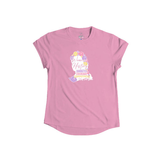 Pink Moisture-Wicking Women's History Youth T-Shirt