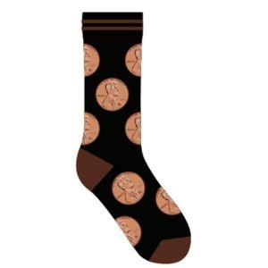 Dynamic Black Penny Novelty Socks